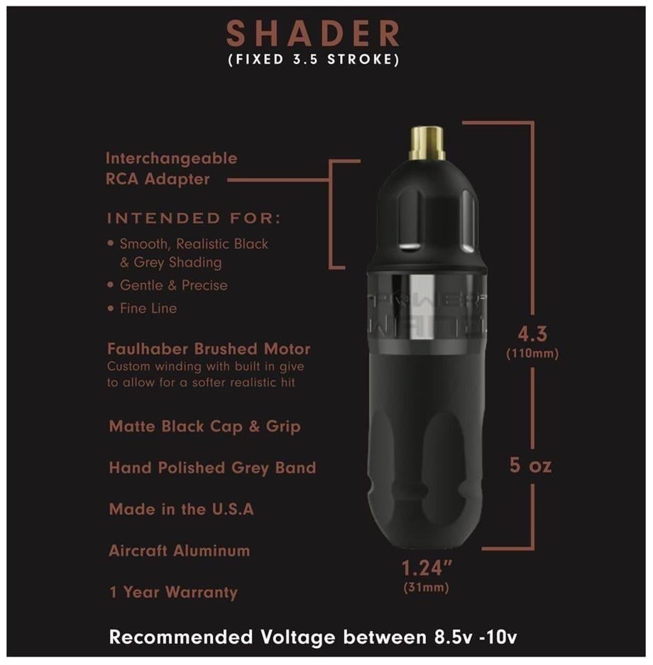 Bishop The Power Wand Full Set Shader Kablosuz Dövme Makinesi;3.5 Stroke