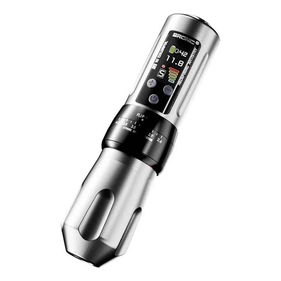 Bronc X2 Stroke Ayarlı (2.6-4.0) Kablosuz Pen Dövme Makinesi - Gri