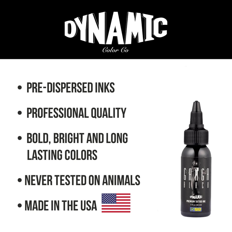 Dynamic Ganga Black Siyah Dövme Boyası 1oz (240 ml)