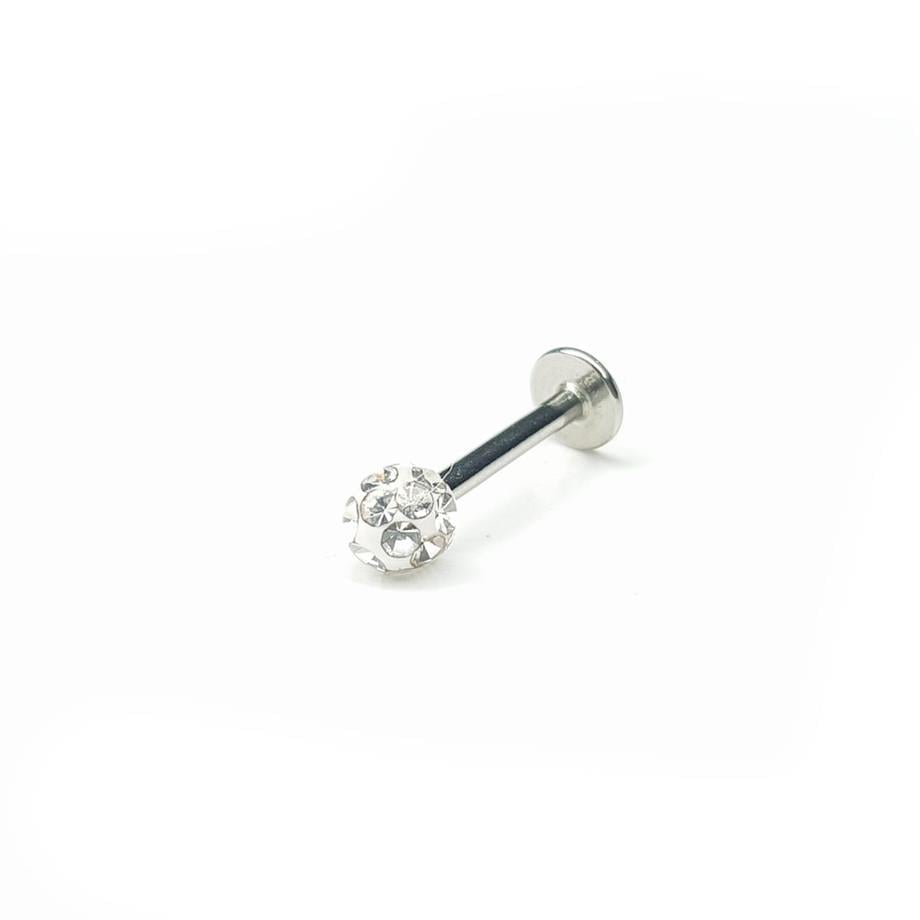 Cerrahi Çelik Dudak-Tragus Piercing Taşlı Silver (8 mm)