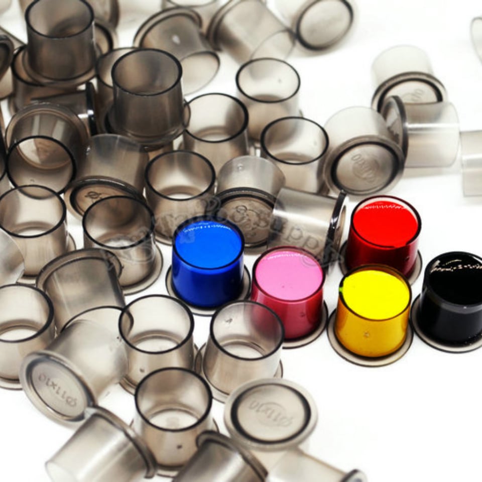 Clear Grey Boya Potası Large - 1000 Adet Çap 17 mm
