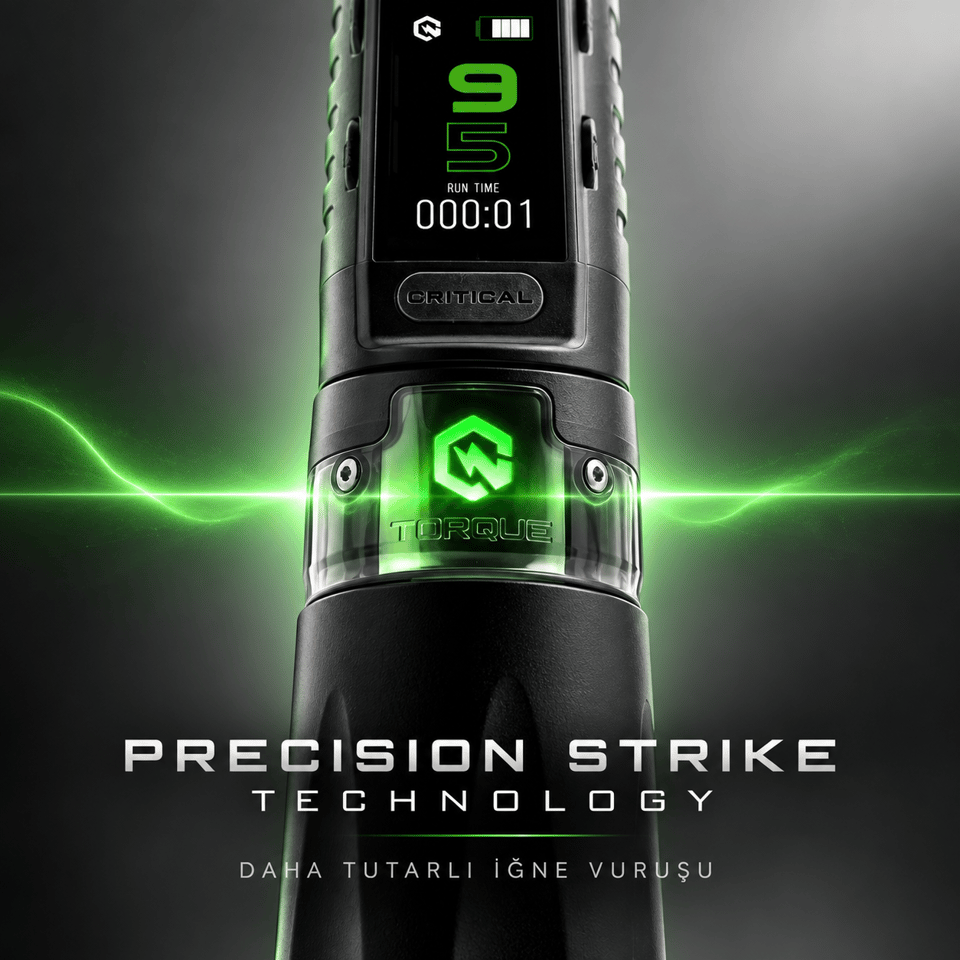 Critical Torque 3.5mm Stroke Tek Bataryalı Kablosuz Dövme Makinesi - Siyah