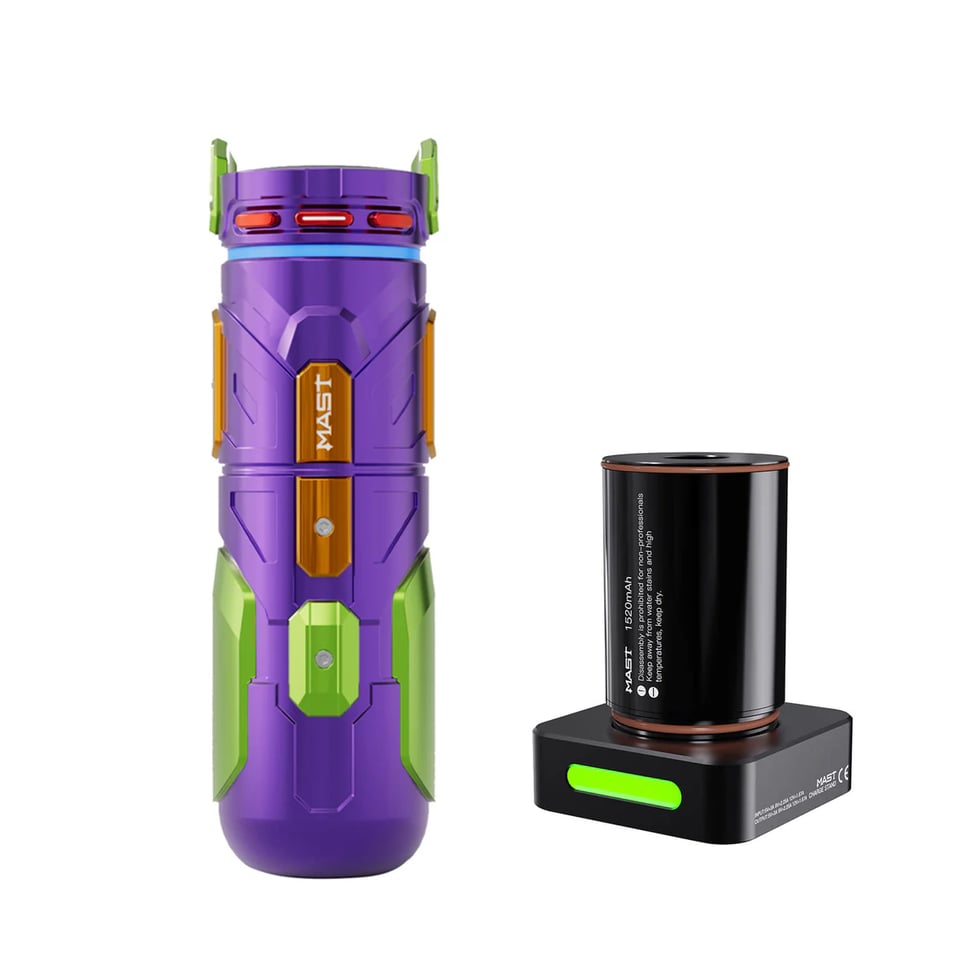 Mast Racer Pro Armor Edition Purple 4.2mm Stroke Kablosuz Dövme Makinesi - Mor