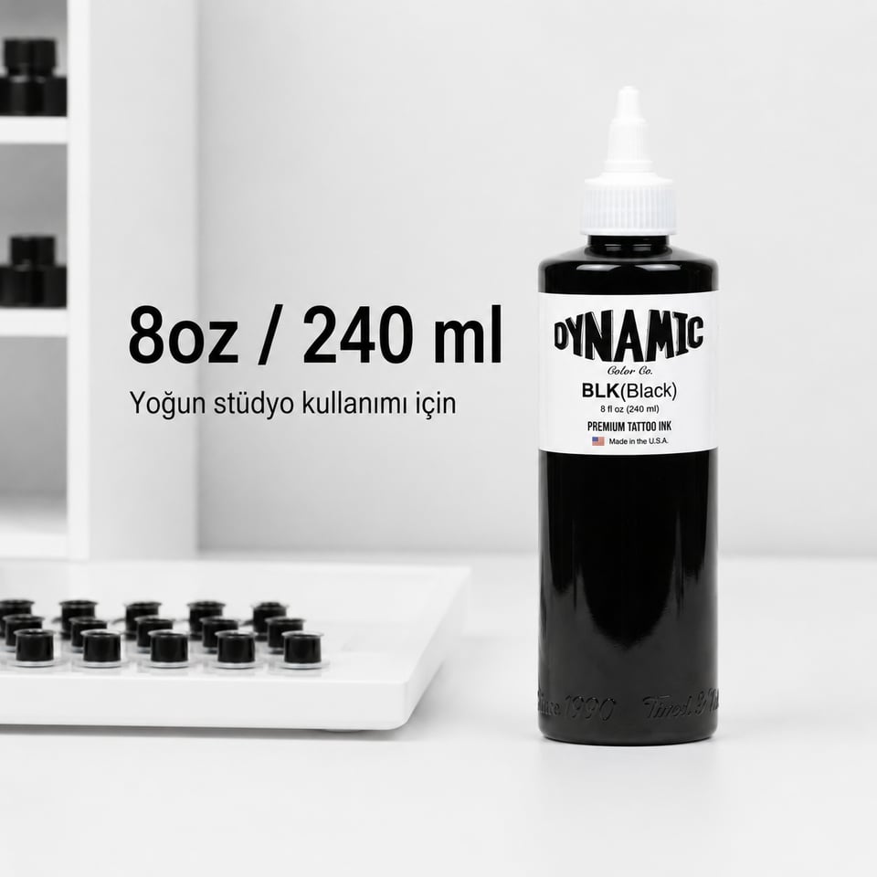 Dynamic Black Siyah Dövme Boyası 8oz - 240ml