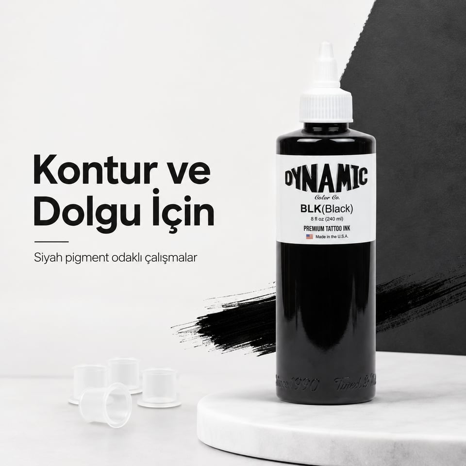 Dynamic Black Siyah Dövme Boyası 8oz - 240ml