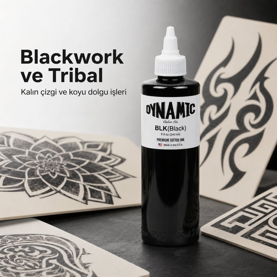 Dynamic Black Siyah Dövme Boyası 8oz - 240ml