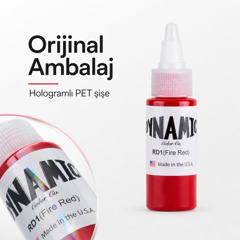 Dynamic Fire Red Kırmızı Dövme Boyası 1oz - 30ml