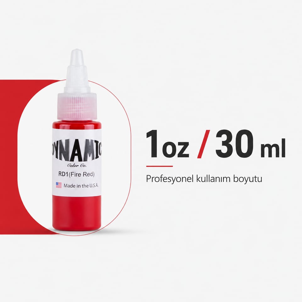 Dynamic Fire Red Kırmızı Dövme Boyası 1oz - 30ml