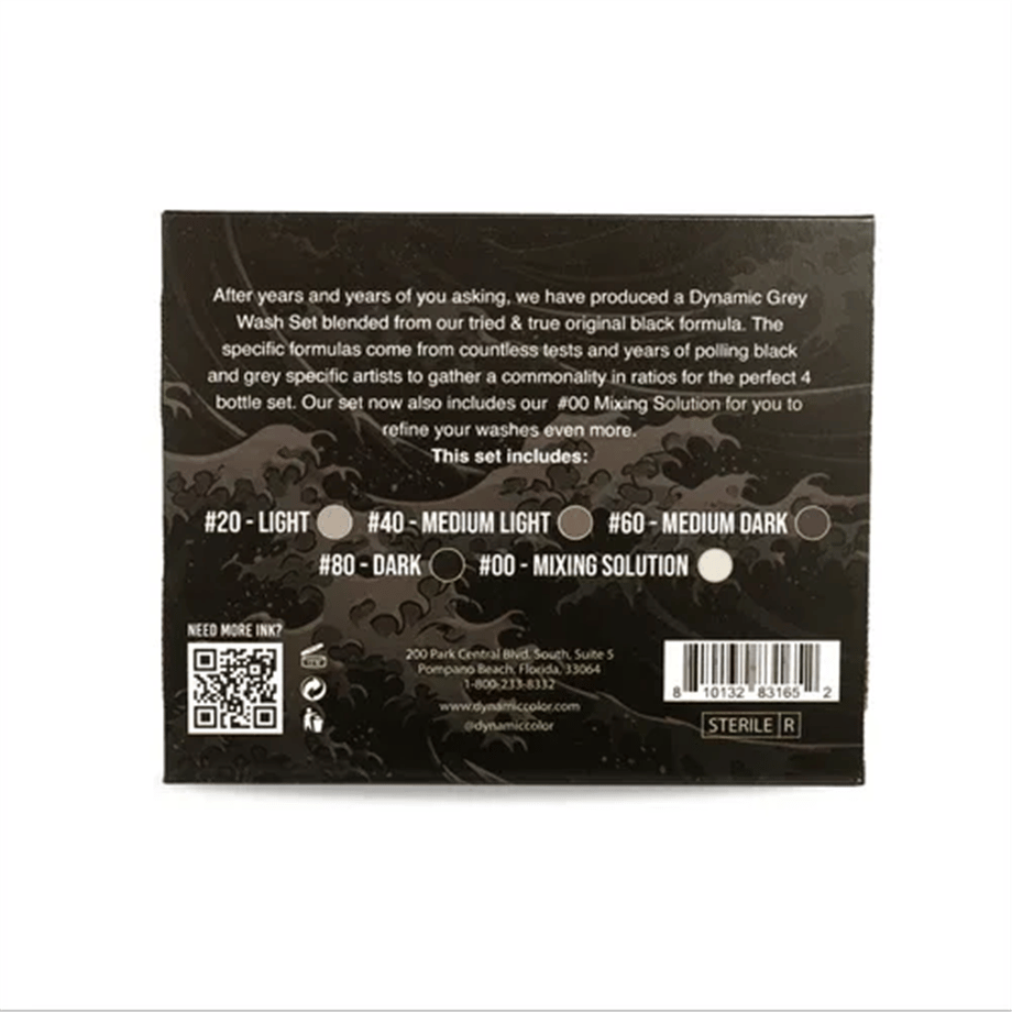 Dynamic Greywash Set 4oz/120ml - 4*4 oz Gölge Seti + 4 oz Mixing Solution