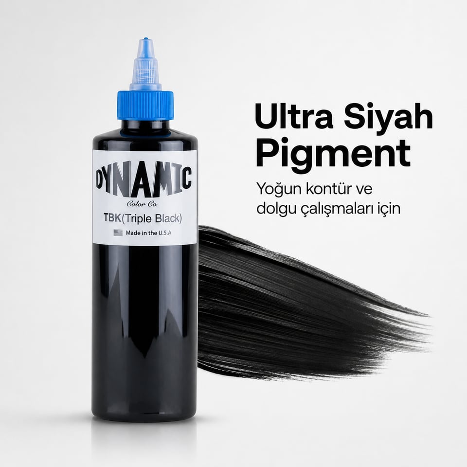 Dynamic Triple Black Siyah Dövme Boyası 8oz - 240ml