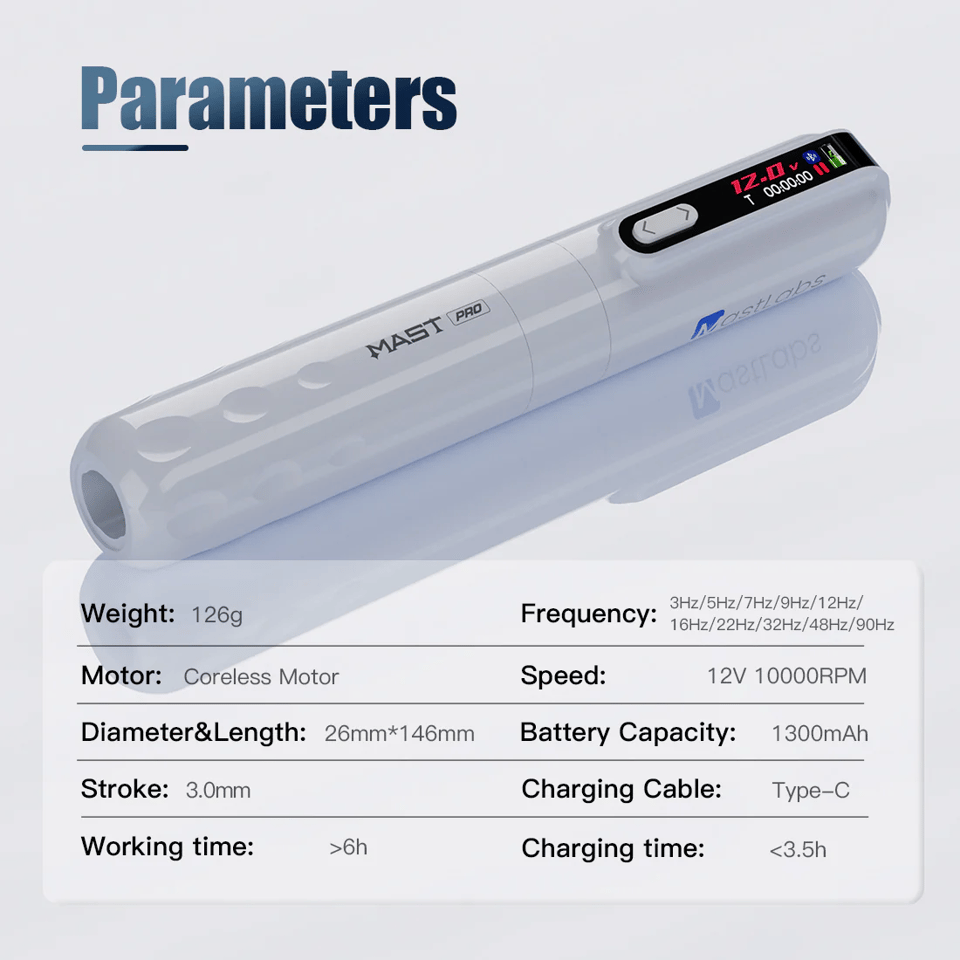 Mast Tour Y22 Pro Kablosuz Kalıcı Makyaj ve Dövme Makinesi - Beyaz