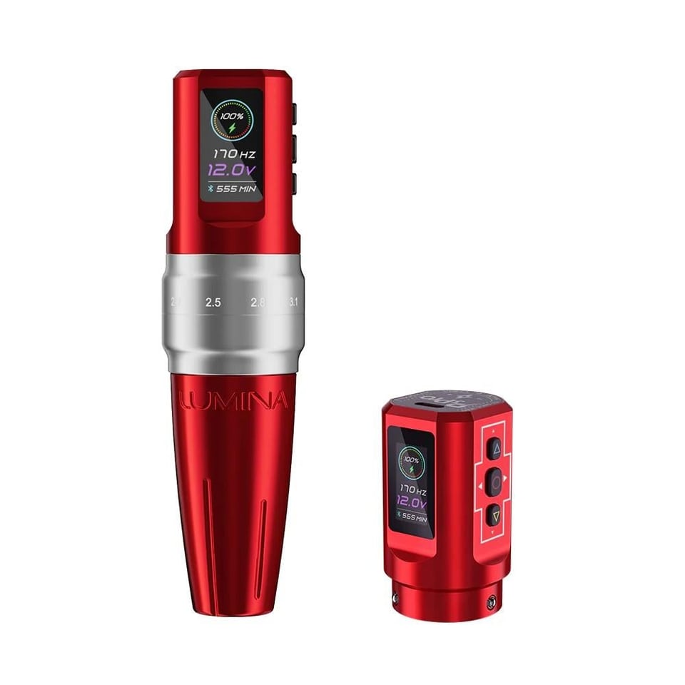 EZ P3 Pro Lumina Red Wireless Battery Adjustable Stroke Tattoo Machine