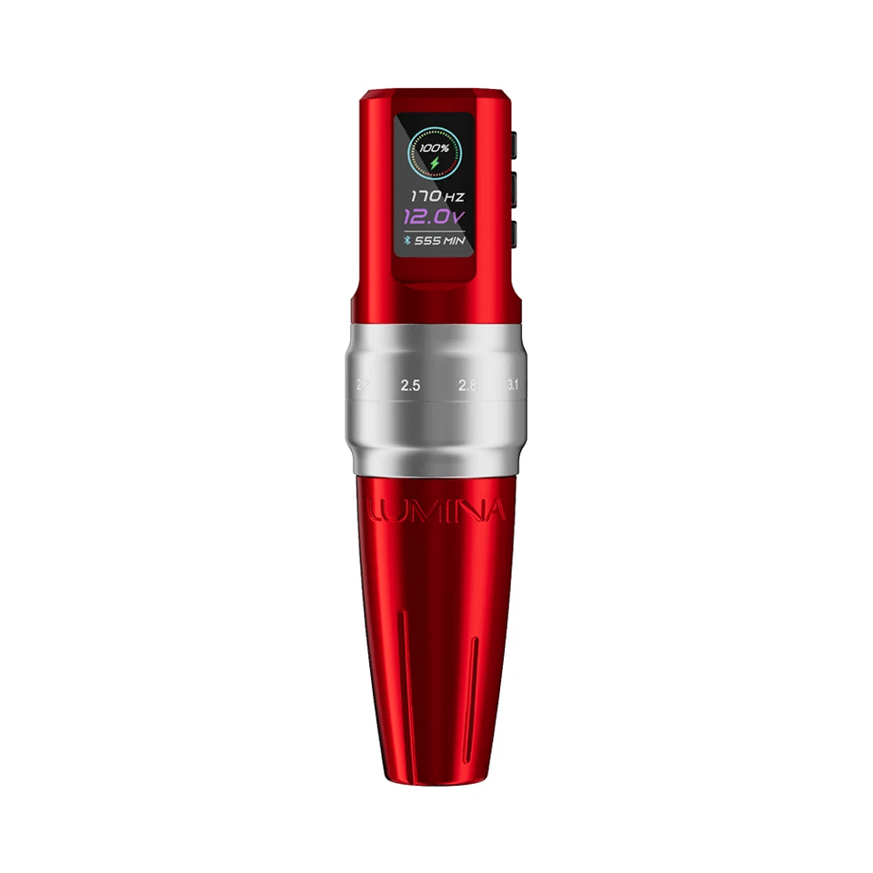 EZ P3 Pro Lumina Ayarlanabilir Stroke 2.0-3.3mm Kablosuz Dövme ve Kalıcı Makyaj Makinesi - Kırmızı