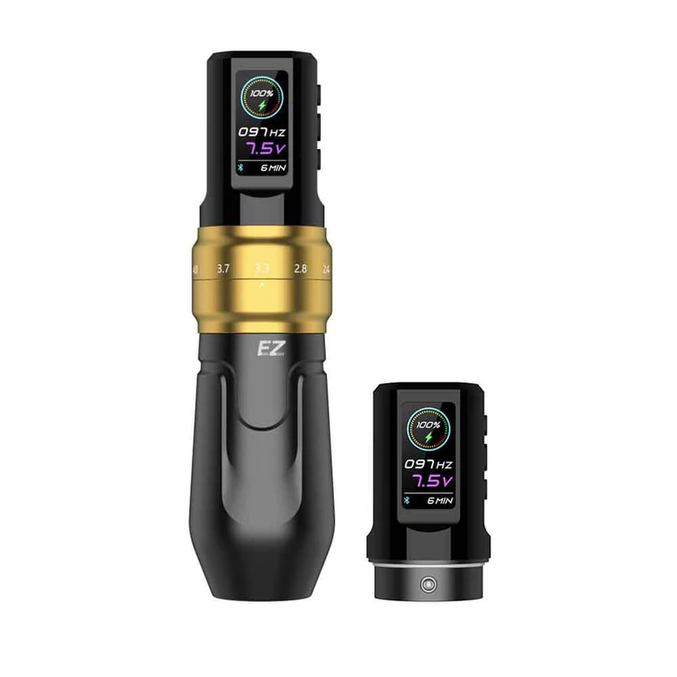 EZ P3 Pro Mattle Golden Wireless Battery Tattoo Pen Machine X2 Power
