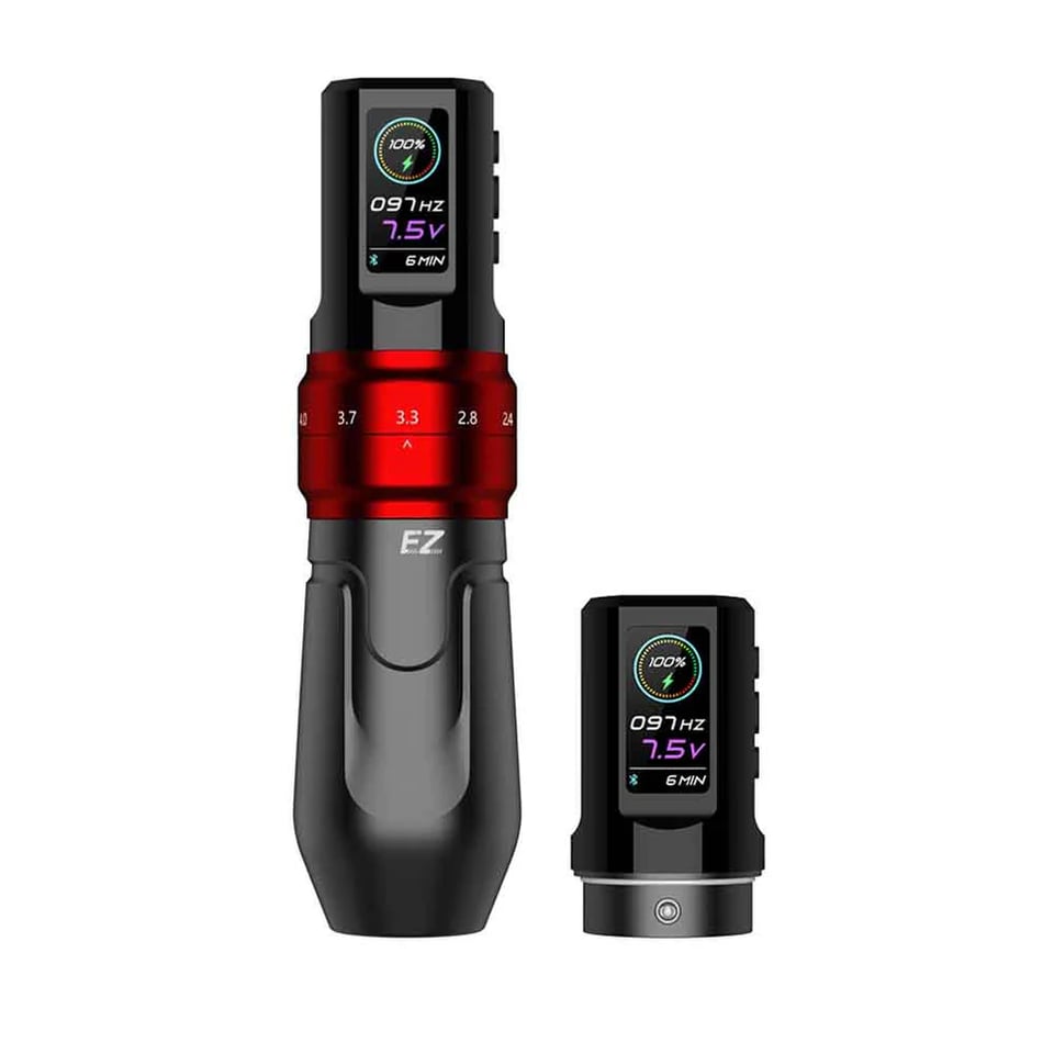EZ P3 Pro Mattle Red Wireless Battery Tattoo Pen Machine X2 Power