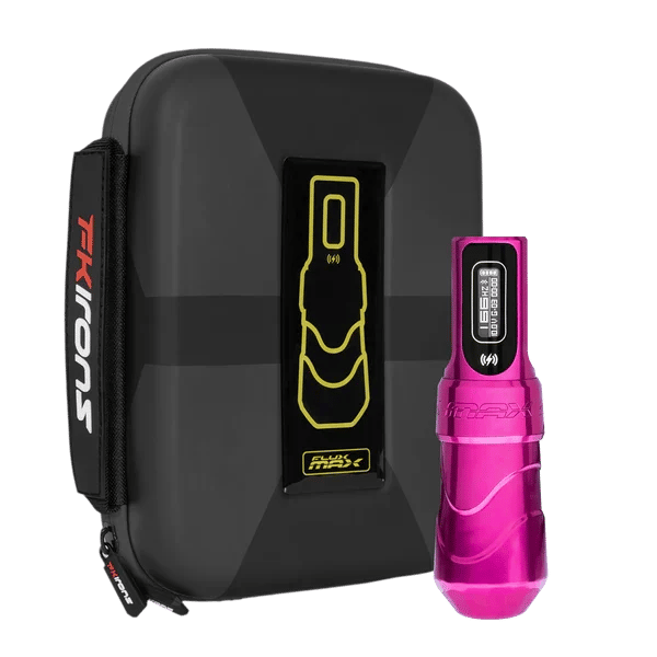 FK Irons Flux Max Bubblegum 4.0mm Stroke Tek Bataryalı Kablosuz Dövme Makinesi - Pembe