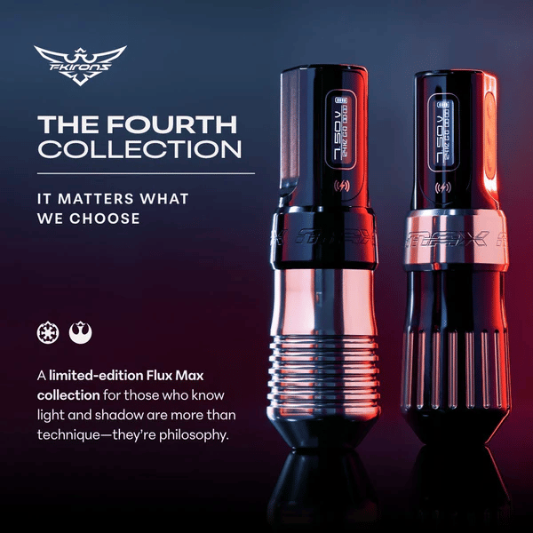 FK Irons Flux Max The Fourth Collection Dark Edition 4.0mm Çift Bataryalı Kablosuz Dövme Makinesi - Siyah