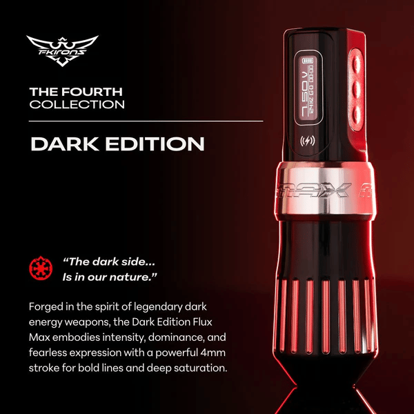 FK Irons Flux Max The Fourth Collection Dark Edition 4.0mm Çift Bataryalı Kablosuz Dövme Makinesi - Siyah