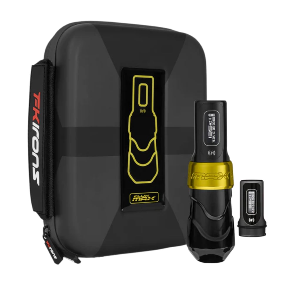 FK Irons Flux Max Gold Stealth 3.2mm Stroke Çift Bataryalı Kablosuz Dövme Makinesi - Gold