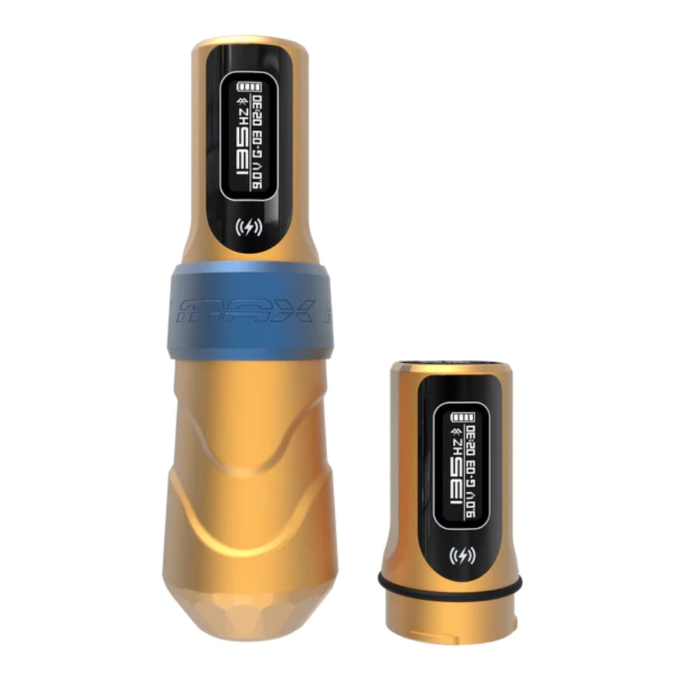 FK Irons Flux Max Logan 4.0mm Stroke Çift Bataryalı Kablosuz Dövme Makinesi - Sarı