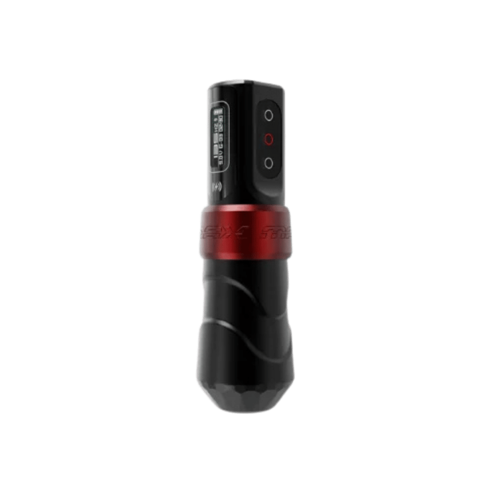 FK Irons Flux Max | 3.2 mm Stroke | Yomico Red / Black | Çift Bataryalı - Kablosuz Dövme Makinesi
