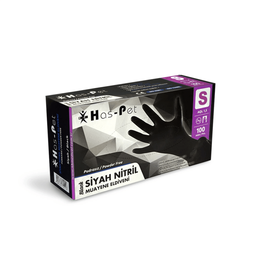 Haspet Siyah Nitril Small Dövme Eldiveni - KUTU