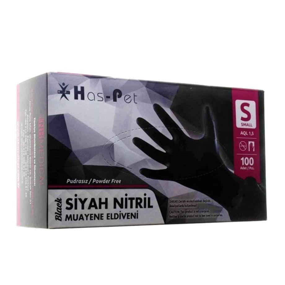 Haspet Siyah Nitril Small Dövme Eldiveni - KUTU