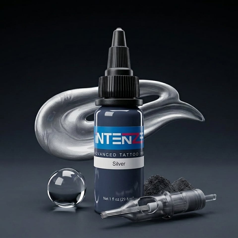Intenze Silver Gümüş Gri Dövme Boyası 1oz - 30ml