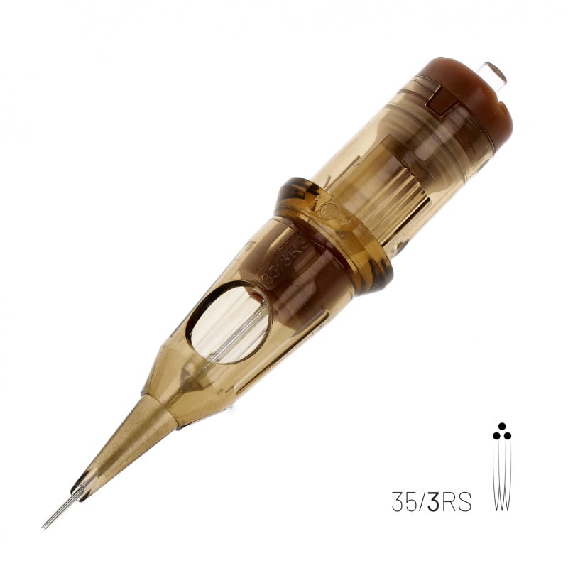 Kwadron 1203 RSLT 3 RS 0.35 mm Round Shader Long Taper Kartuş Dövme İğnesi 20 Adet