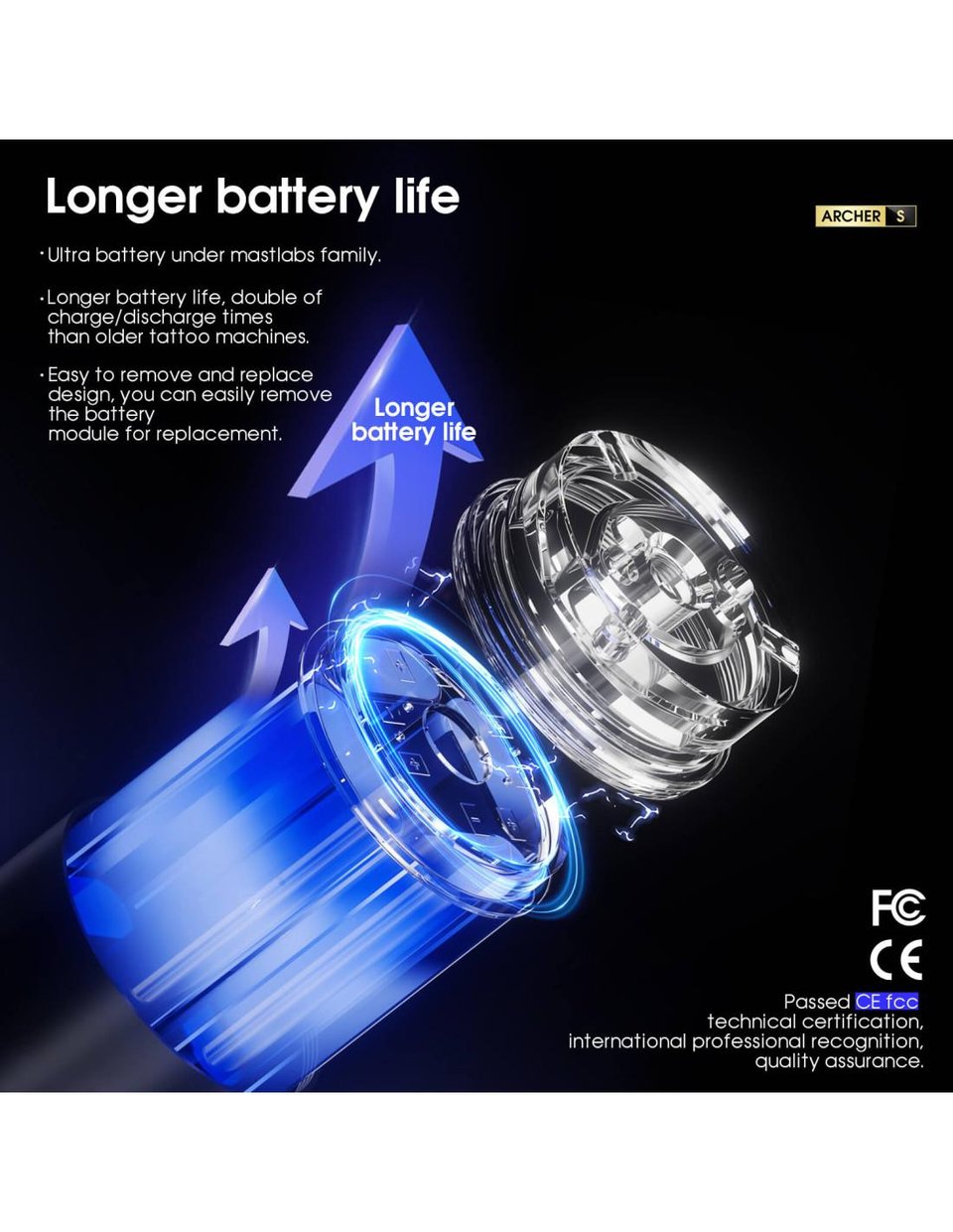 Mast Archer S Green & Black - Kablosuz Dövme Makinesi