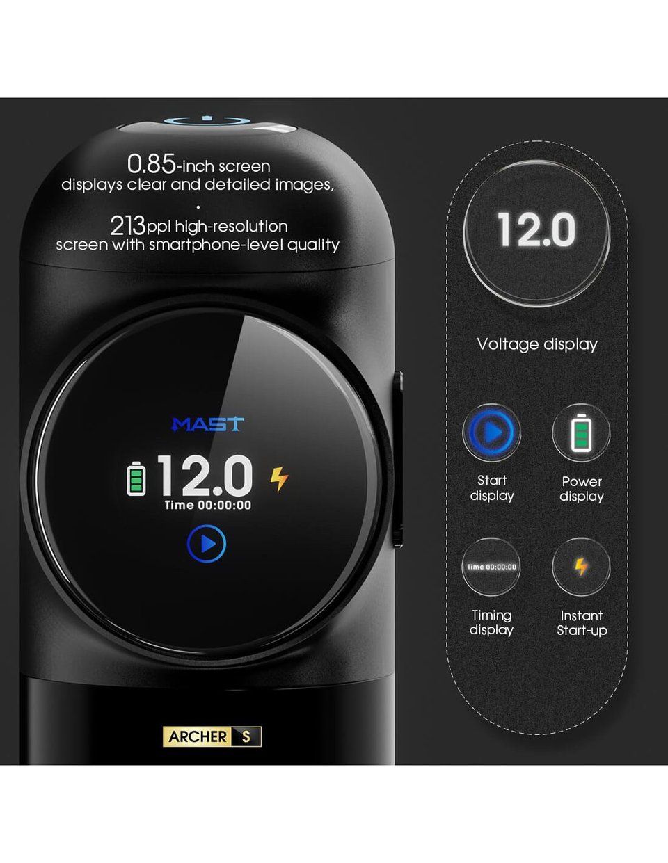 Mast Archer S Green & Black - Kablosuz Dövme Makinesi