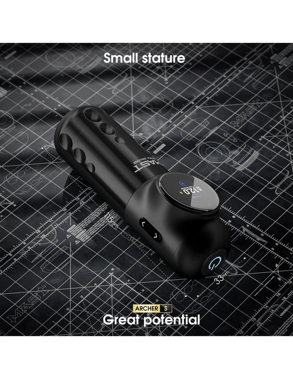 Mast Archer S Green & Black - Kablosuz Dövme Makinesi