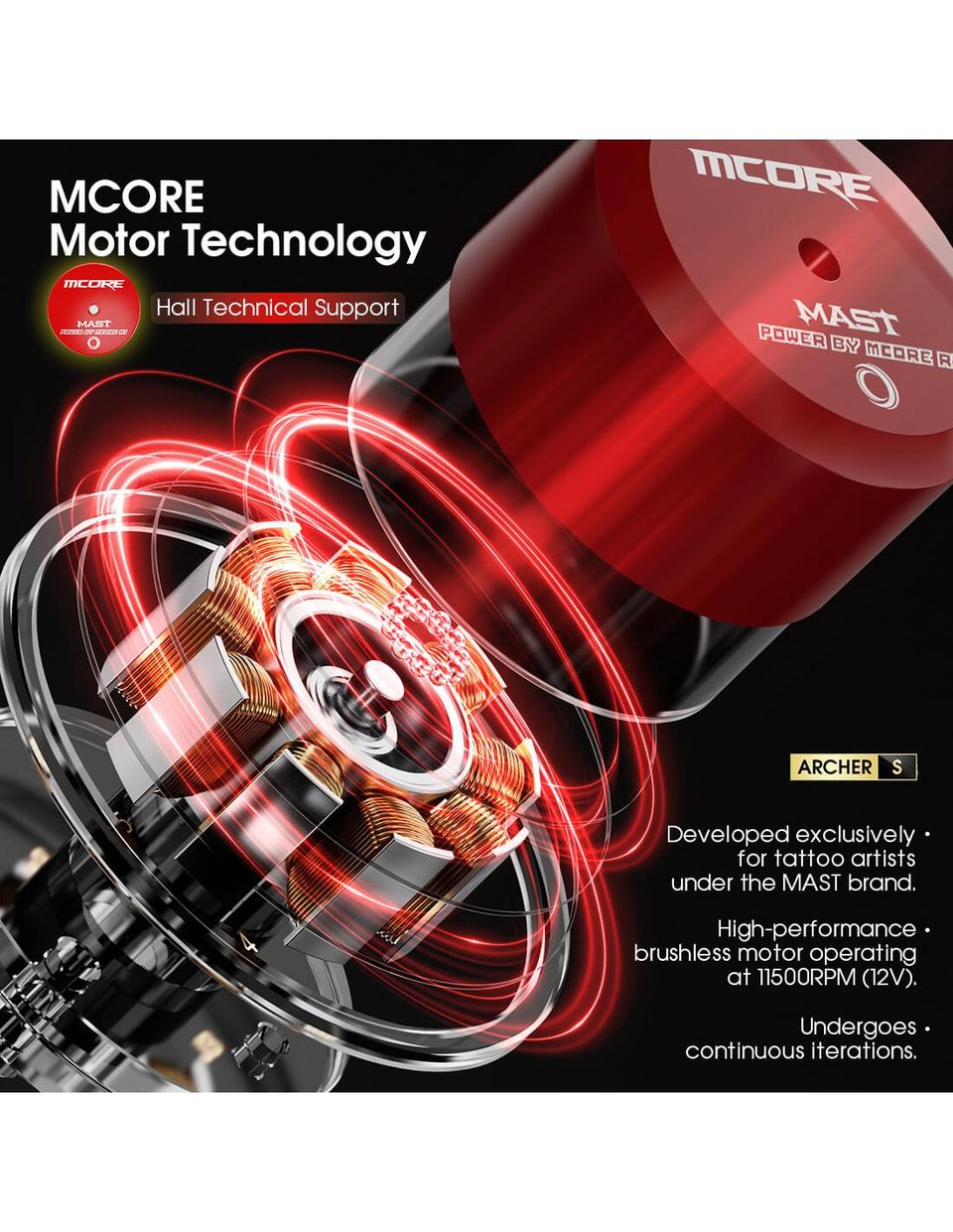 Mast Archer S Green & Black - Kablosuz Dövme Makinesi