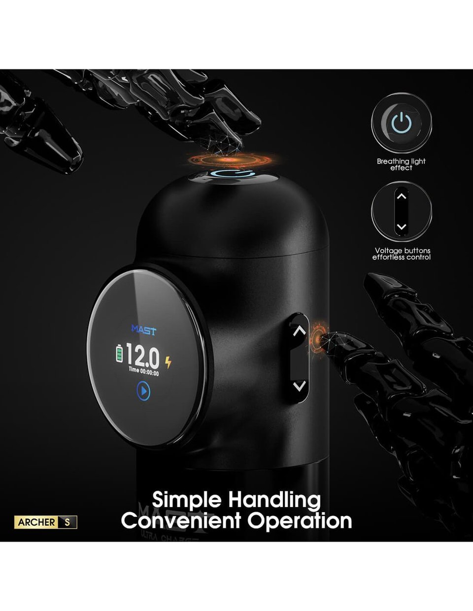 Mast Archer S Green & Black - Kablosuz Dövme Makinesi