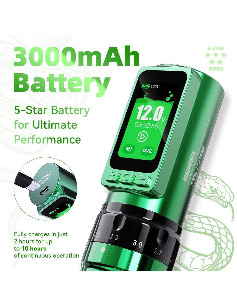 Mast Fold Pro Year Of Snake Edition - Kablosuz Dövme Makinesi