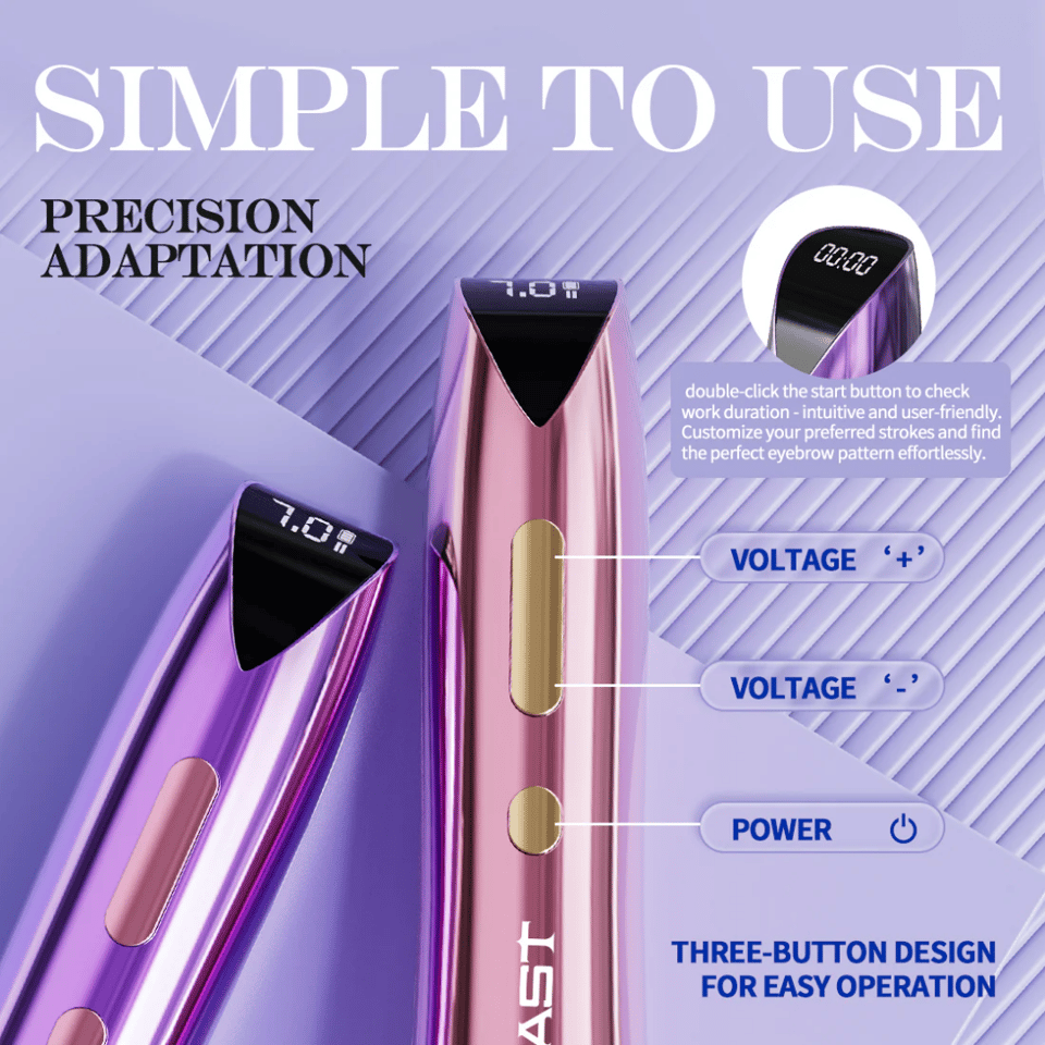 Mast P60 Purple Çift Bataryalı Kablosuz PMU Makinesi 2.2 mm - 3.2 mm Ayarlanabilir Stroke