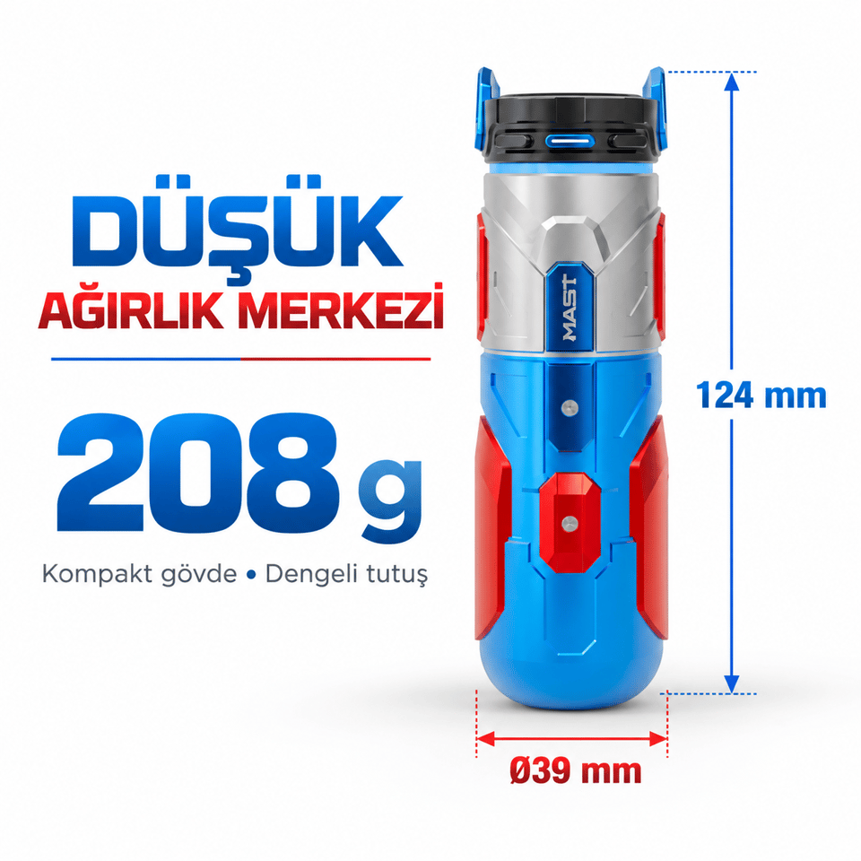 Mast Racer Pro Armor Edition Blue & Red 4.2mm Stroke Kablosuz Dövme Makinesi - Mavi & Kırmızı