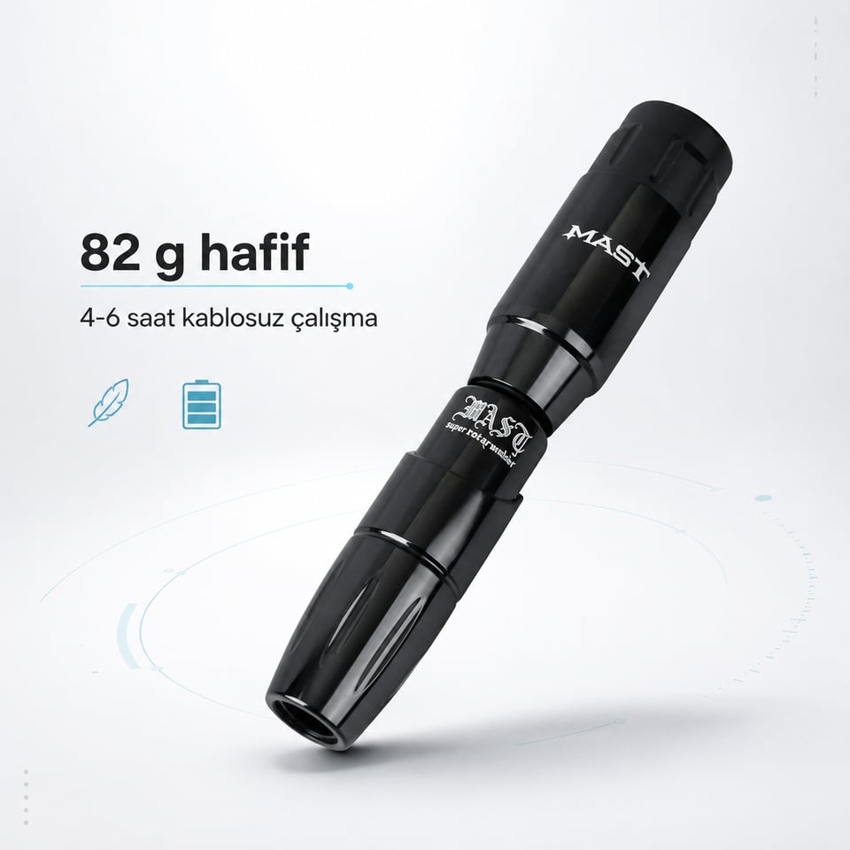 Mast Tour Black 3.5mm Stroke Kablosuz Dövme Makinesi - Siyah