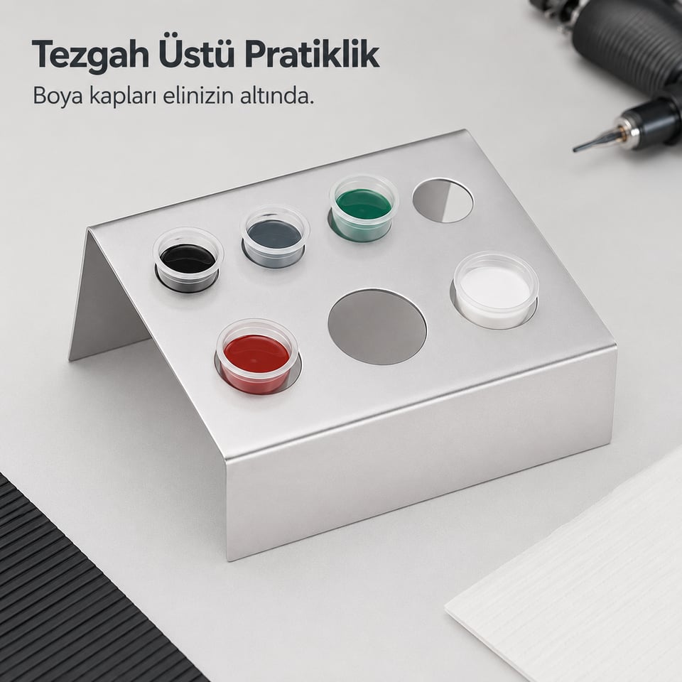 Metal Boya Kabı Standı - Silver