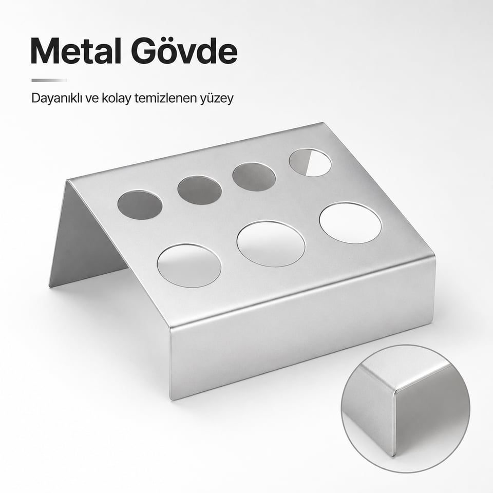Metal Boya Kabı Standı - Silver