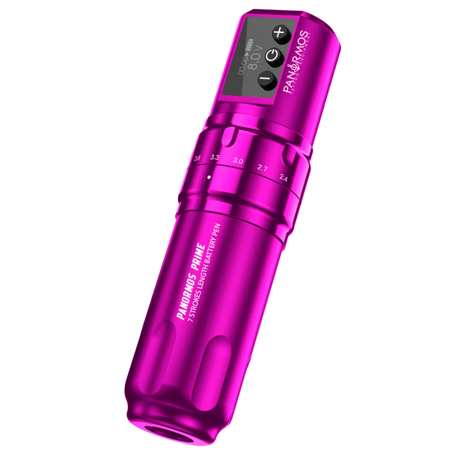 Panormos Prime 10. Yıl Özel Seri Kablosuz Dövme Makinesi;2 Adet Pil + Panormos Logo'lu Çanta;Pembe Renk