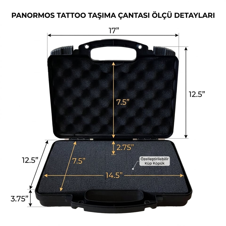 Panormos Tattoo Siyah Dövme Makinesi Taşıma Çantası