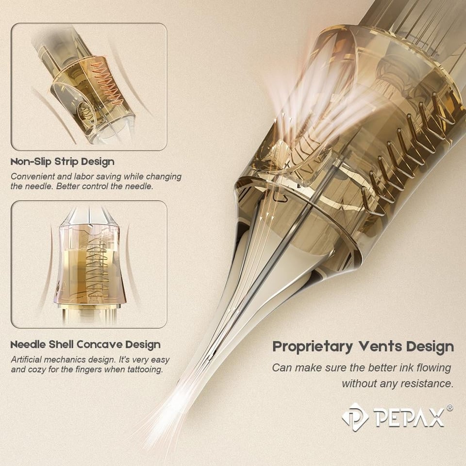 Pepax Lance Cartridges 1007 CML - Curved Magnum Long Taper - Kartuş Dövme İğnesi