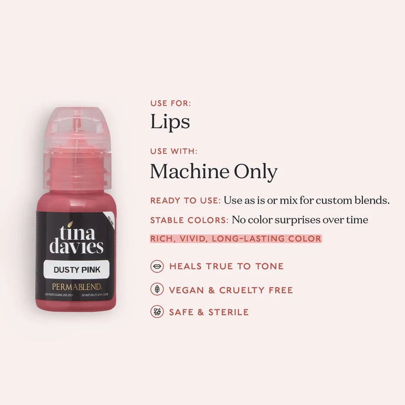 Perma Blend Tina Davies Dusty Pink Kalıcı Makyaj Dudak Pigmenti 15ml