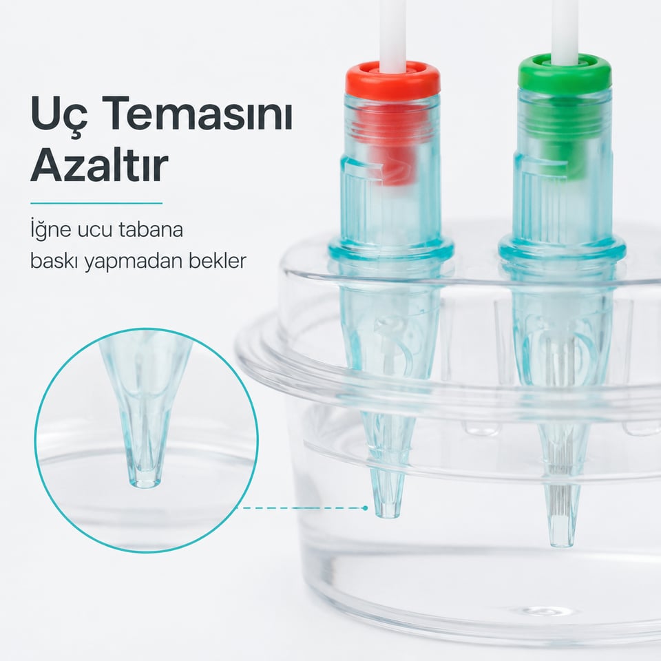 Plastik Dövme İğnesi Temizleme Standı 20’li