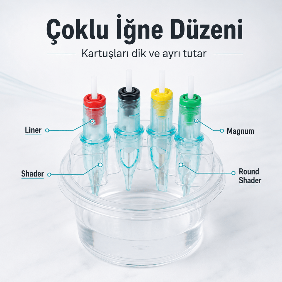 Plastik Dövme İğnesi Temizleme Standı 20’li