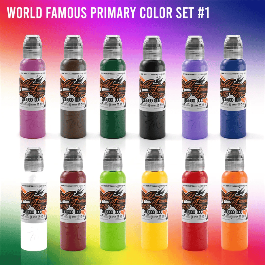 Primary Set 1 - World Famous Ink Dövme Boyası - 1oz (12 color )