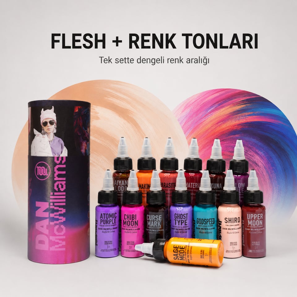 Radiant Colors Dan McWilliams 14'lü Dövme Boyası Seti 1oz - 30ml