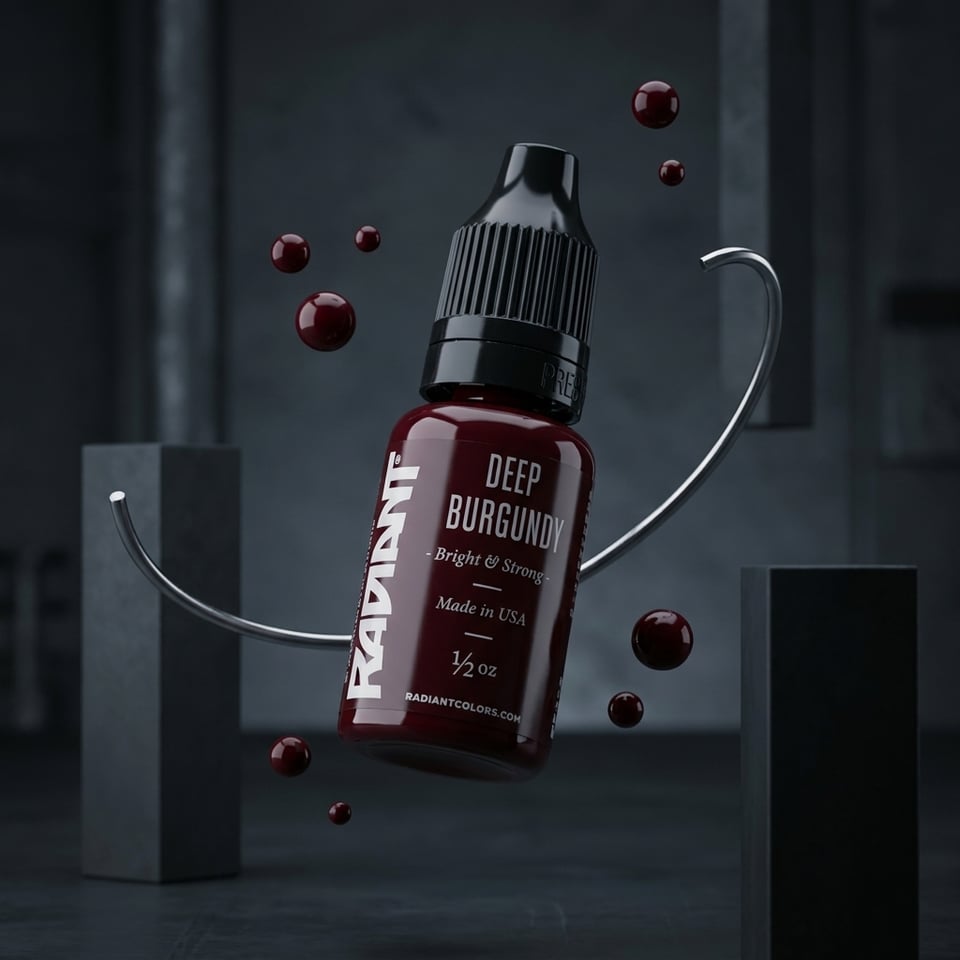 Radiant Colors Deep Burgundy Koyu Bordo Dövme Boyası 0,5oz - 15ml