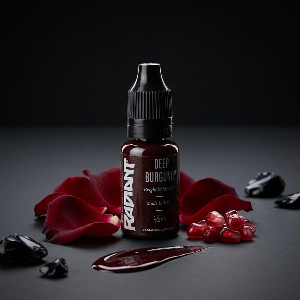 Radiant Colors Deep Burgundy Koyu Bordo Dövme Boyası 0,5oz - 15ml